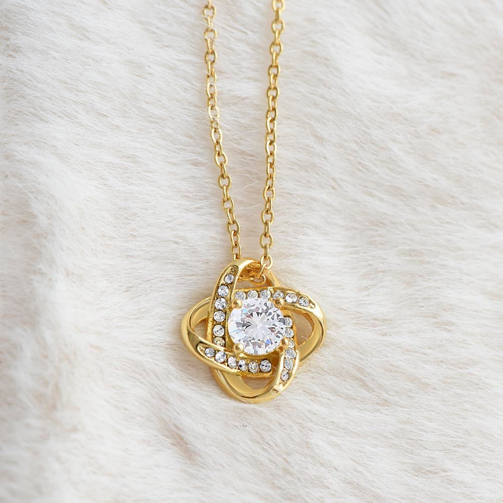 Love Knot Necklace, Gift to Badass Wife - white/gold