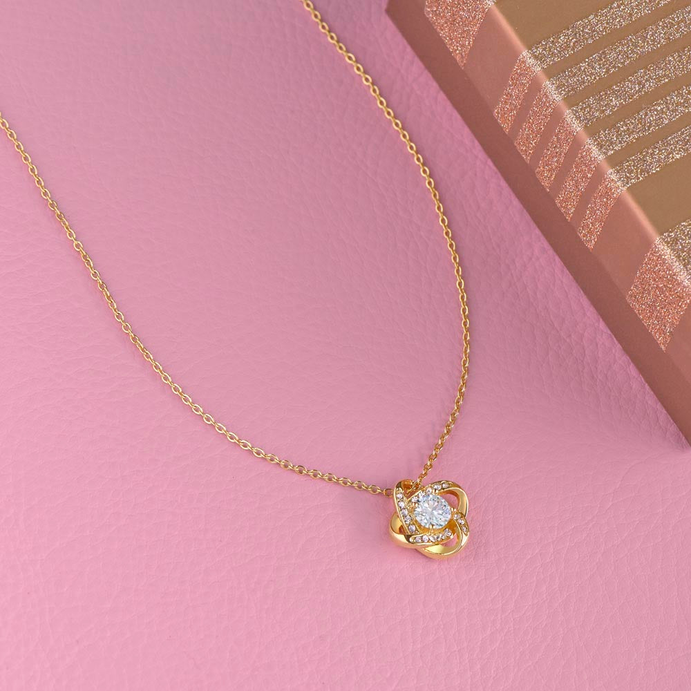 Love Knot Necklace, Gift to Badass Wife - white/gold