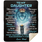 Daughter Lion Blanket - Turquoise / Black - You Are Braver