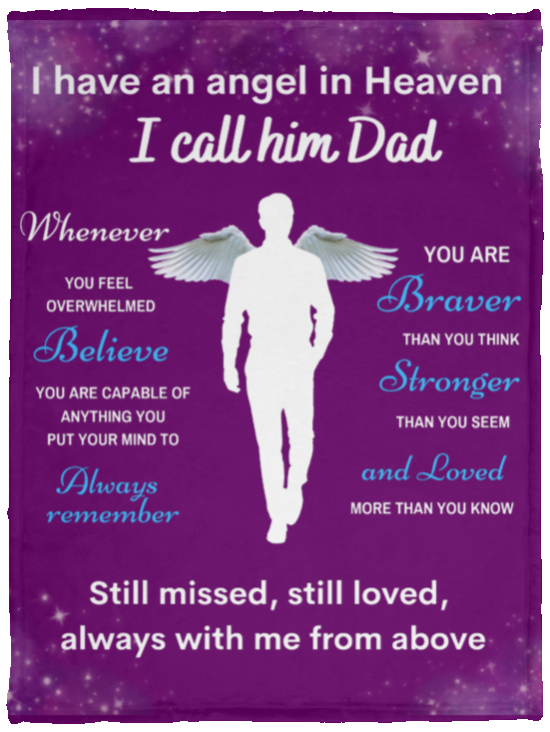 Dad Angel Memorial Blanket - You Are Loved