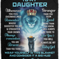 Daughter Lion Blanket - Turquoise / Black - You Are Braver