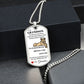 Dog Tag Necklace, GIFT TO GRANDSON from Grandma - Lioness White