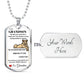 Dog Tag Necklace, GIFT TO GRANDSON from Grandma - Lioness White