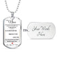 Dog Tag Necklace, GIFT TO NIECE from Uncle - White