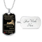 Dog Tag Necklace, GIFT TO GRANDDAUGHTER from Grandma - Lioness Black