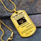 Dog Tag Necklace, GIFT TO SON from Dad - Lion Silver or Gold