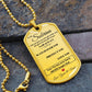 Dog Tag Necklace, GIFT TO SOBRINA from Tio - Silver or Gold