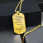 Dog Tag Necklace, GIFT TO SOBRINA from Tio - Silver or Gold