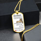 Dog Tag Necklace, GIFT TO GRANDSON from Grandma - Lioness White