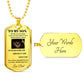 Dog Tag Necklace, GIFT TO SON from Dad - Lion Silver or Gold