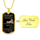 Dog Tag Necklace, GIFT TO GRANDDAUGHTER from Grandma - Lioness Black