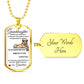 Dog Tag Necklace, GIFT TO GRANDDAUGHTER from Grandma - Lioness White