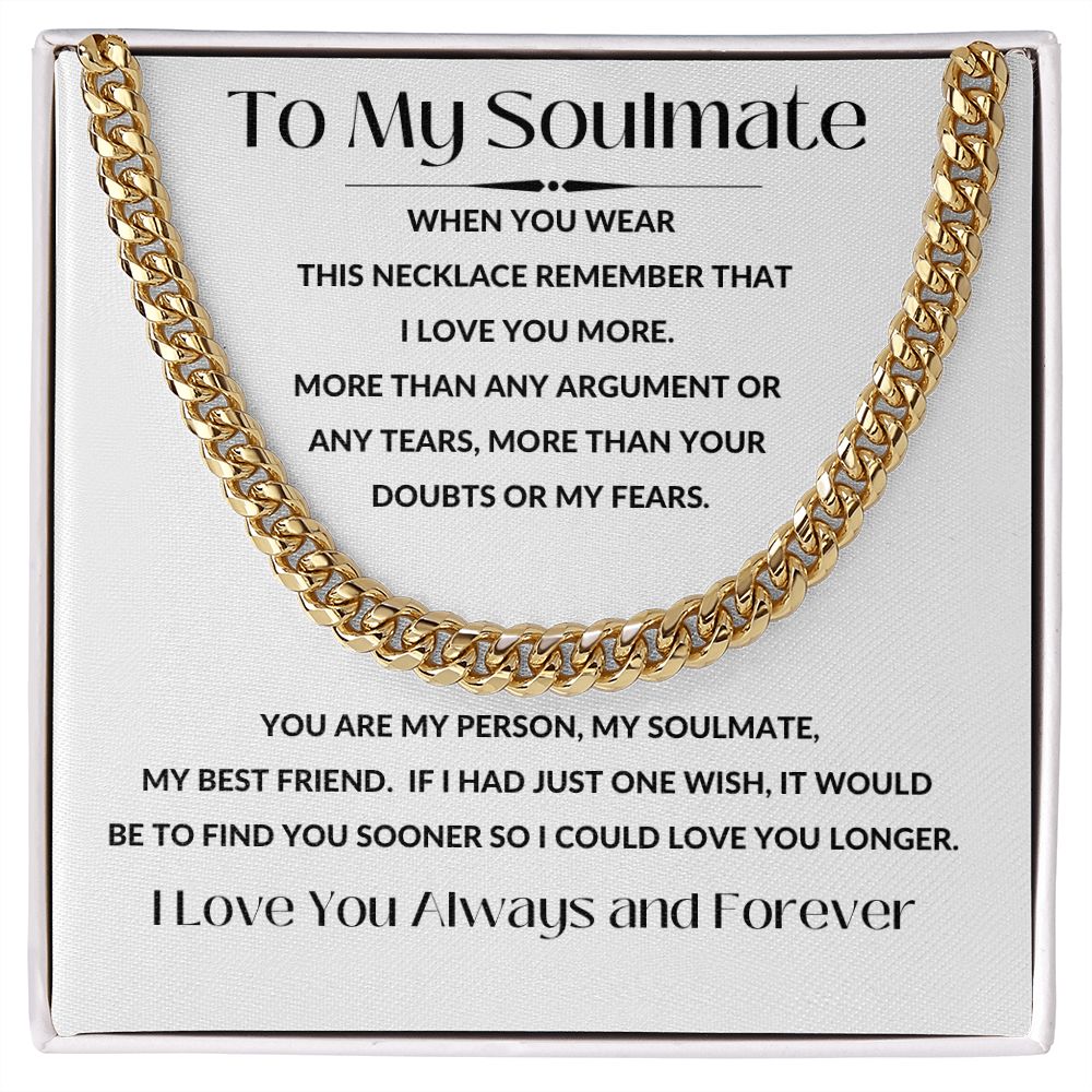 Cuban Link Necklace, GIFT TO SOULMATE - I Love You More White