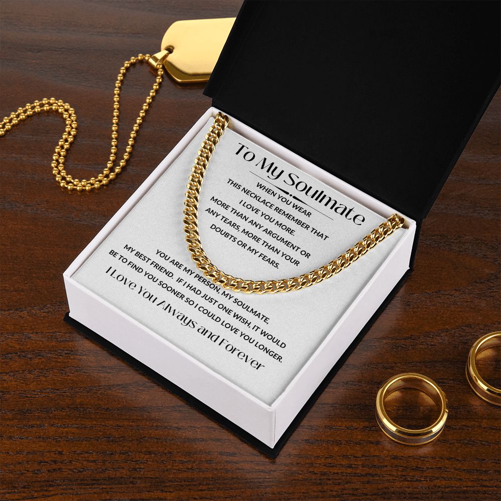 Cuban Link Necklace, GIFT TO SOULMATE - I Love You More White