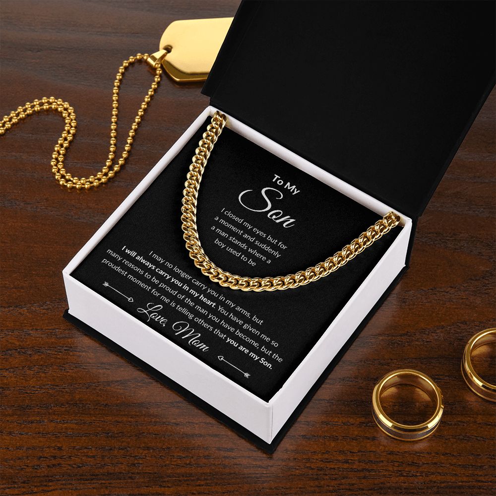 Cuban Link Chain, Gift to Son from Mom - I Closed My Eyes