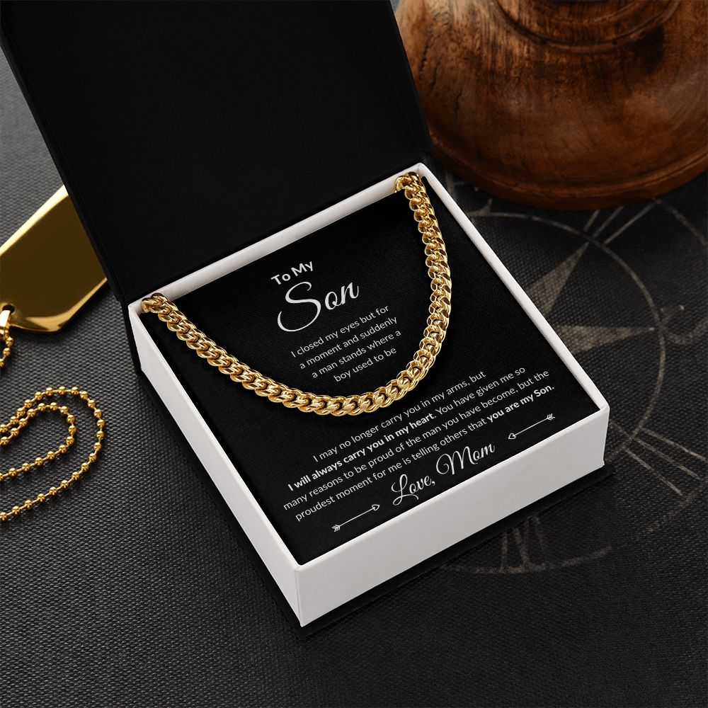 Cuban Link Chain, Gift to Son from Mom - I Closed My Eyes