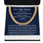 Cuban Link Chain, Gift to My Man, Husband, Boyfriend - I Love You - Anniversay, Birthdays, Christmas, Valentines Day,