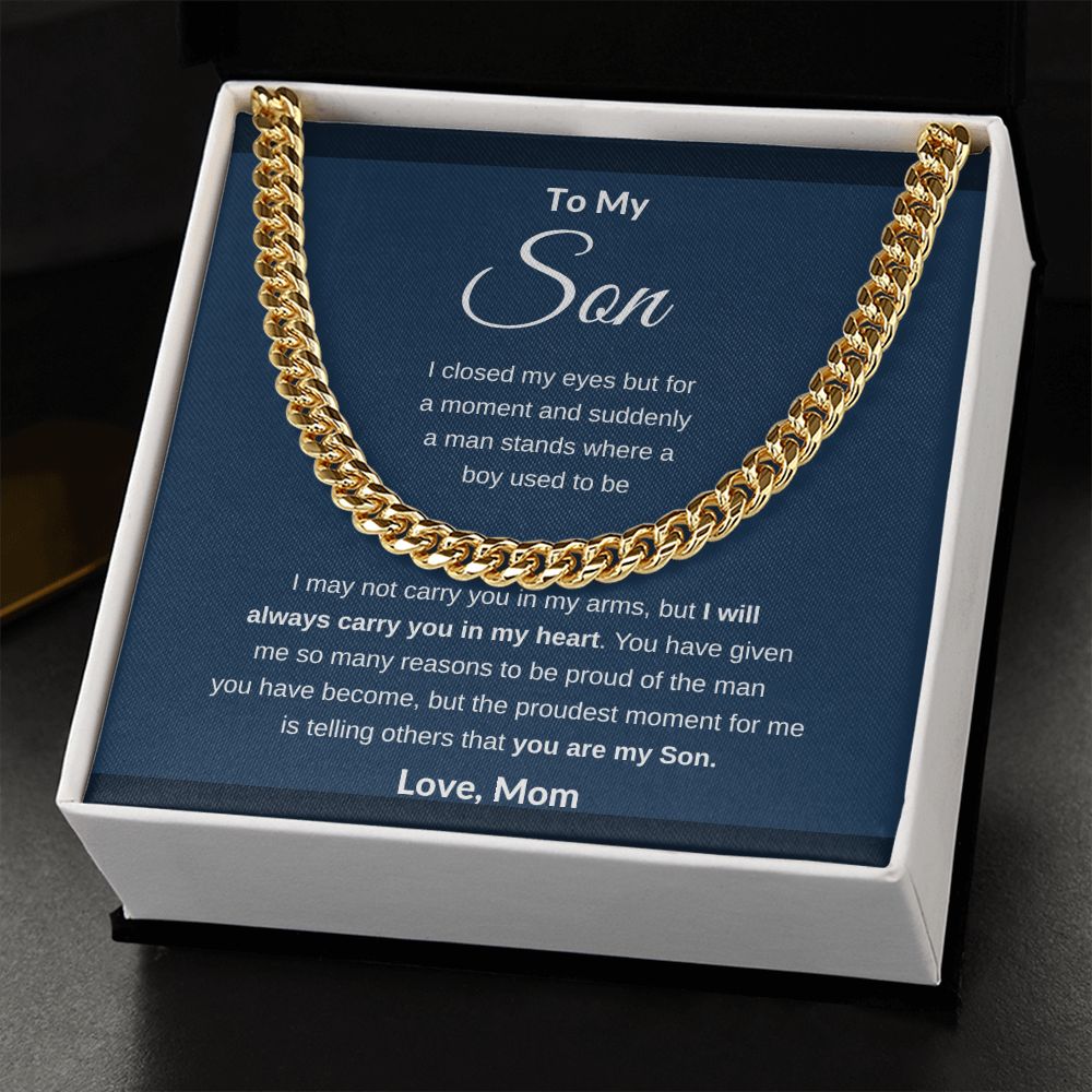 Cuban Link Necklace, GIFT TO SON - A Mand Stands