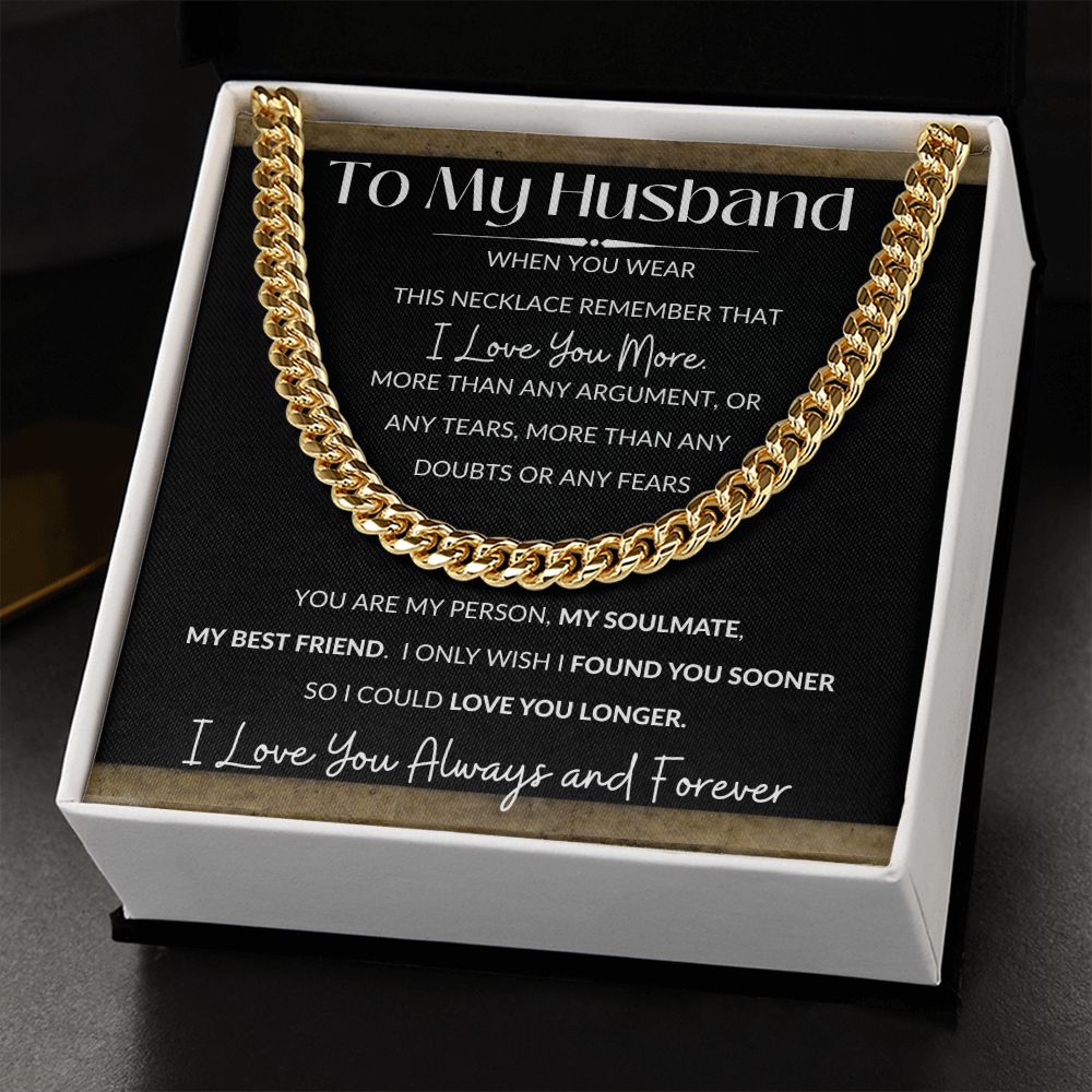 Cuban Link Necklace, GIFT TO HUSBAND - I Love You More