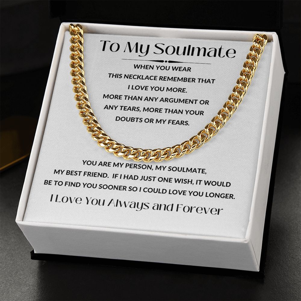 Cuban Link Necklace, GIFT TO SOULMATE - I Love You More White