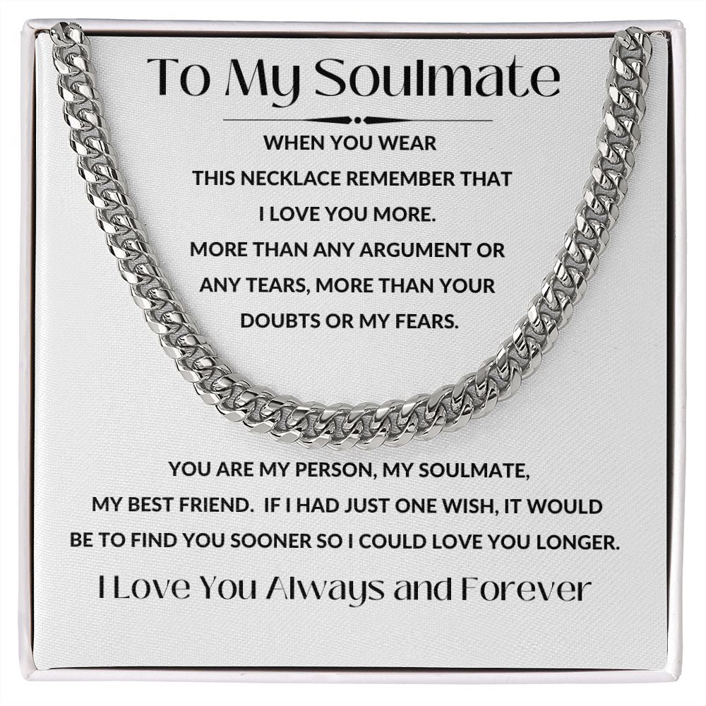 Cuban Link Necklace, GIFT TO SOULMATE - I Love You More White
