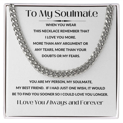 Cuban Link Necklace, GIFT TO SOULMATE - I Love You More White