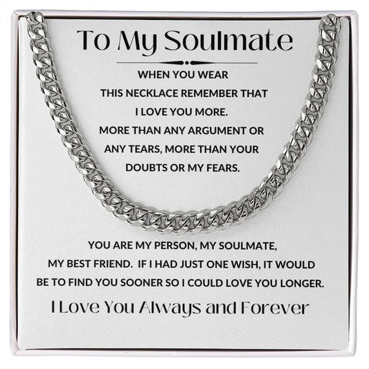Cuban Link Necklace, GIFT TO SOULMATE - I Love You More White