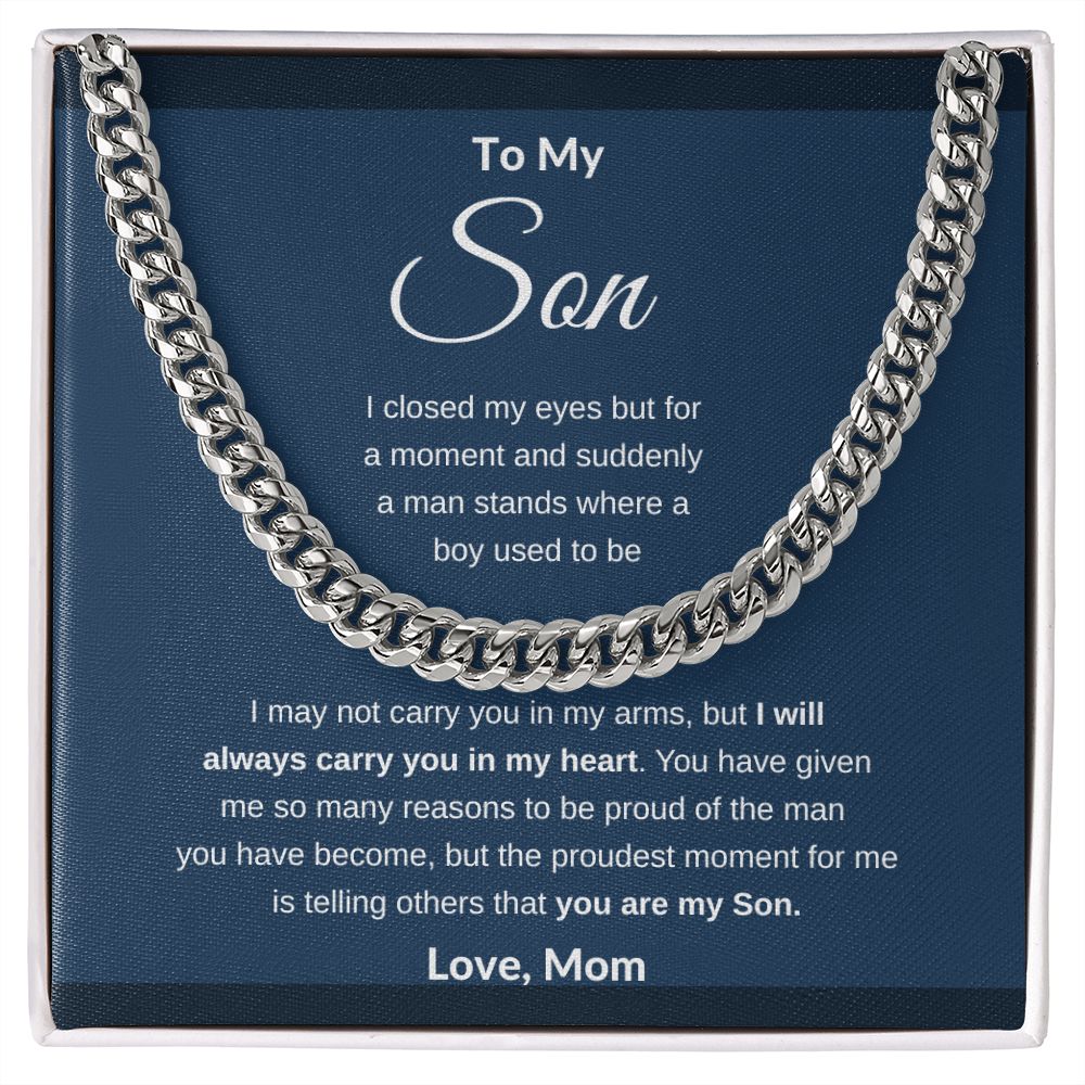 Cuban Link Necklace, GIFT TO SON - A Mand Stands