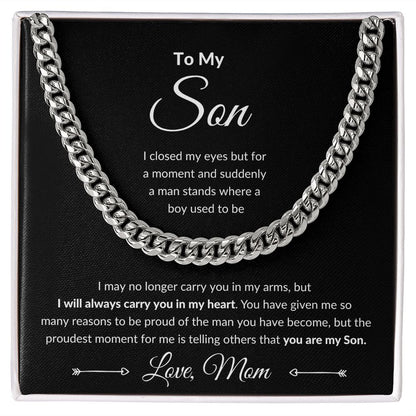 Cuban Link Chain, Gift to Son from Mom - I Closed My Eyes