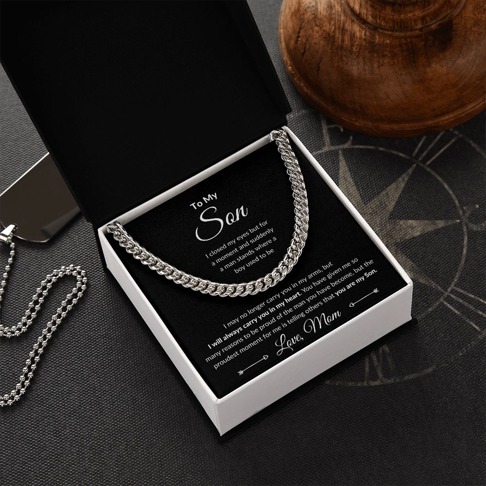 Cuban Link Chain, Gift to Son from Mom - I Closed My Eyes