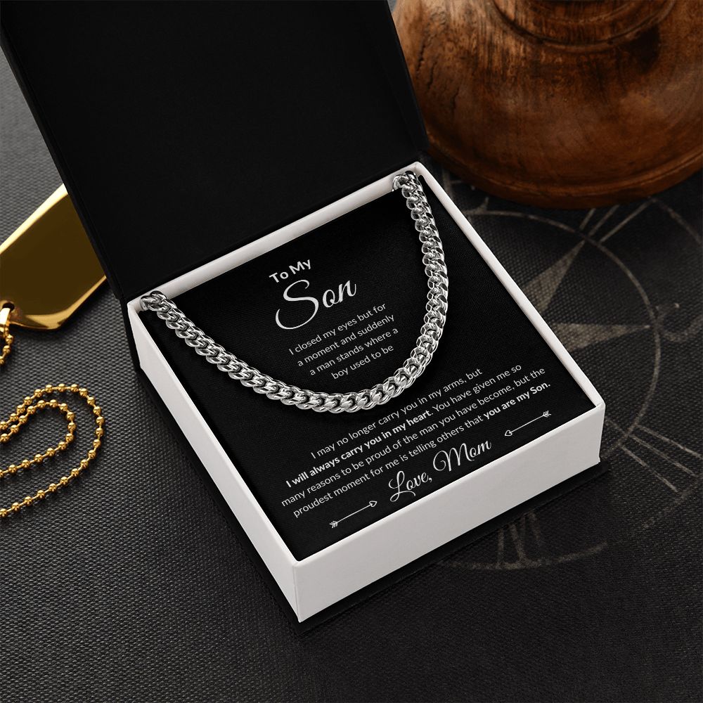 Cuban Link Chain, Gift to Son from Mom - I Closed My Eyes