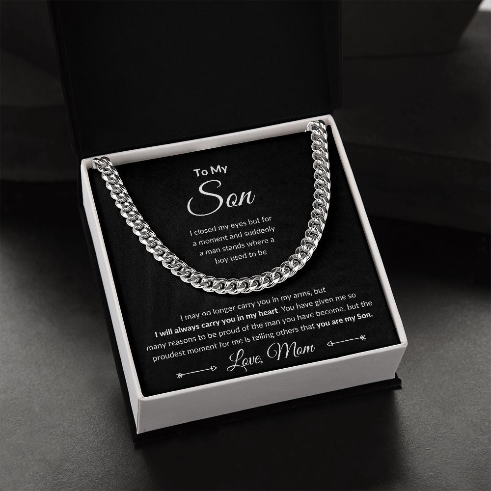 Cuban Link Chain, Gift to Son from Mom - I Closed My Eyes
