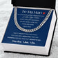 Cuban Link Chain, GIFT TO MY MAN - Blue I Love You More