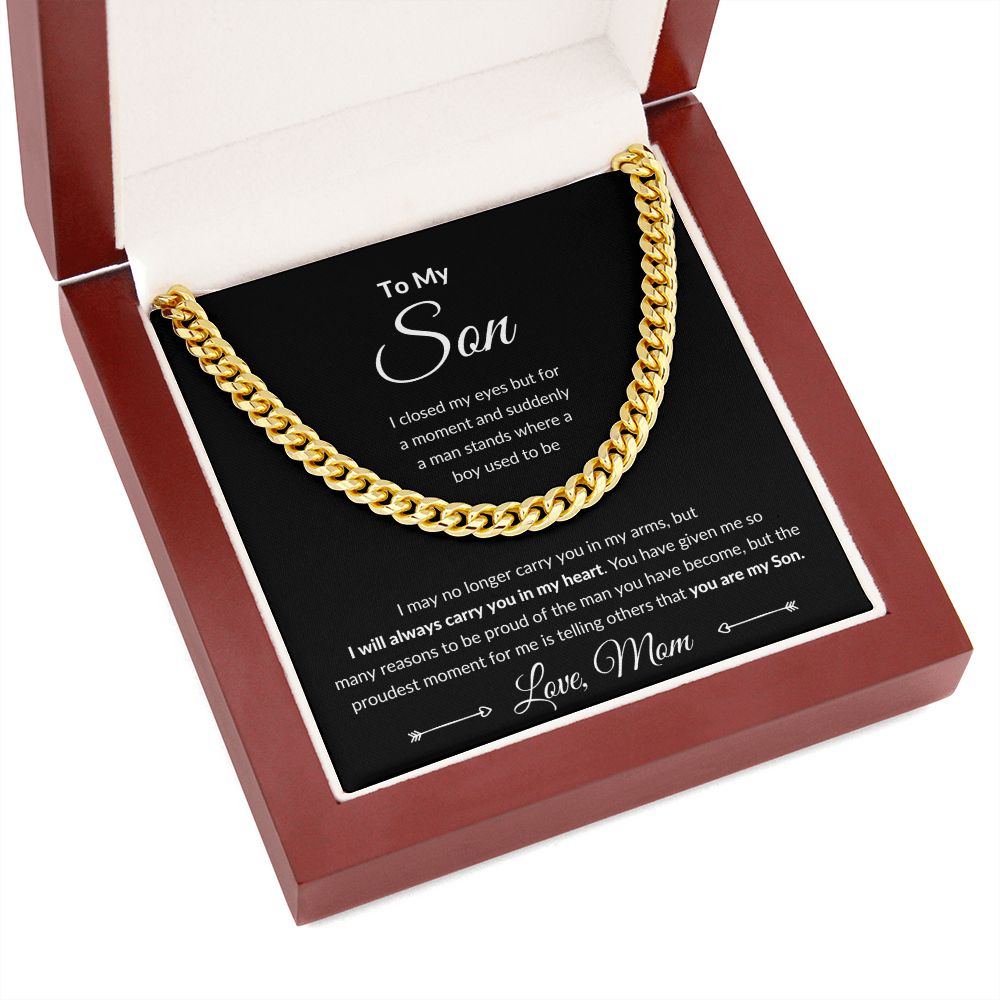 Cuban Link Chain, Gift to Son from Mom - I Closed My Eyes