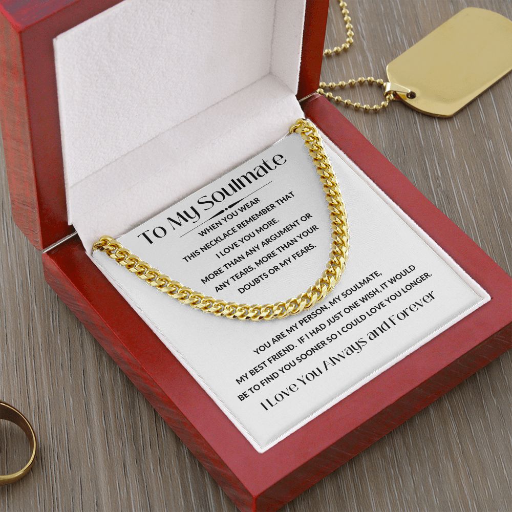 Cuban Link Necklace, GIFT TO SOULMATE - I Love You More White