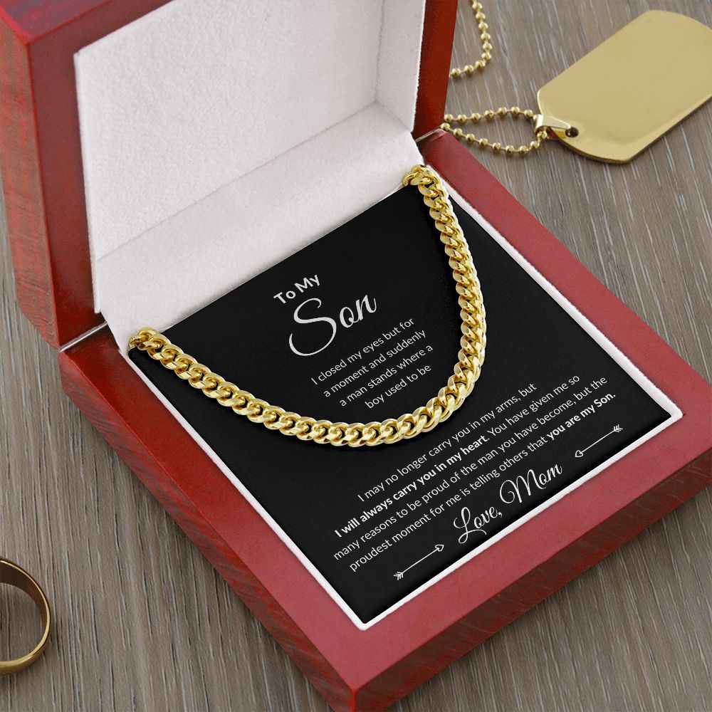 Cuban Link Chain, Gift to Son from Mom - I Closed My Eyes