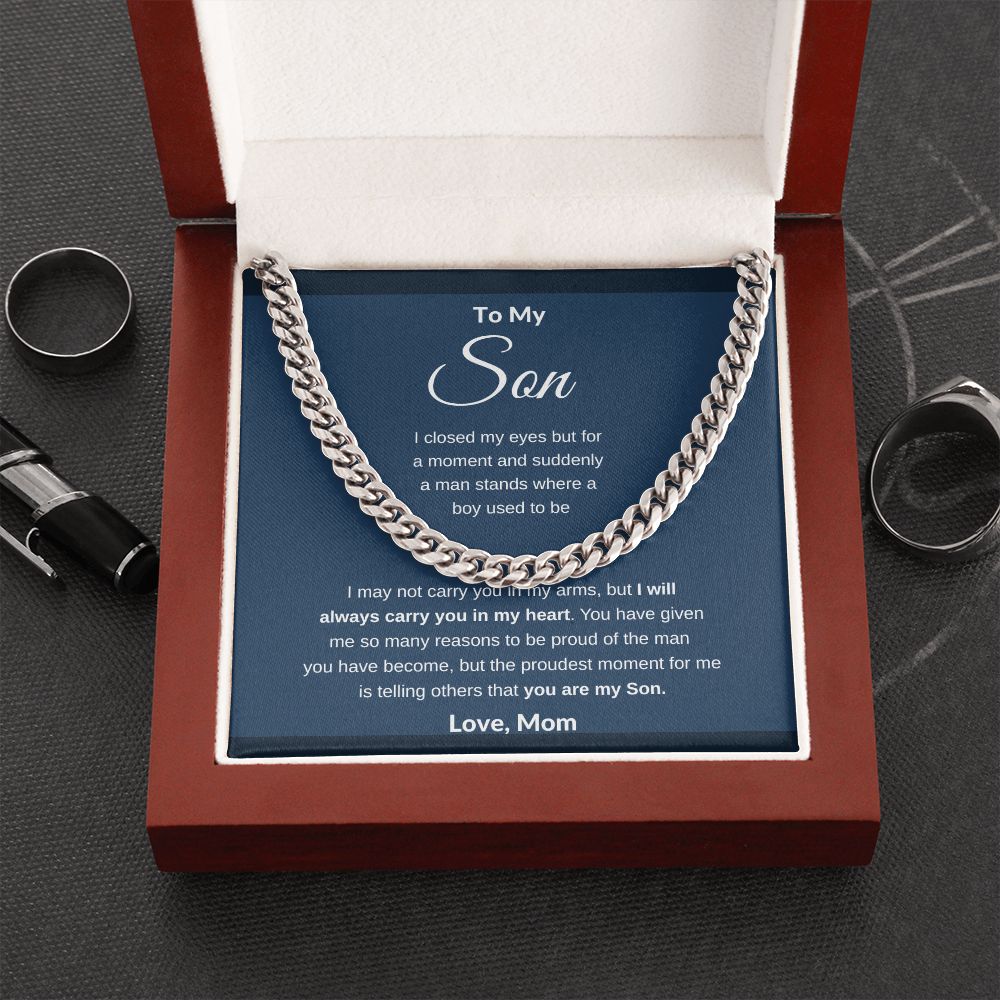 Cuban Link Necklace, GIFT TO SON - A Mand Stands