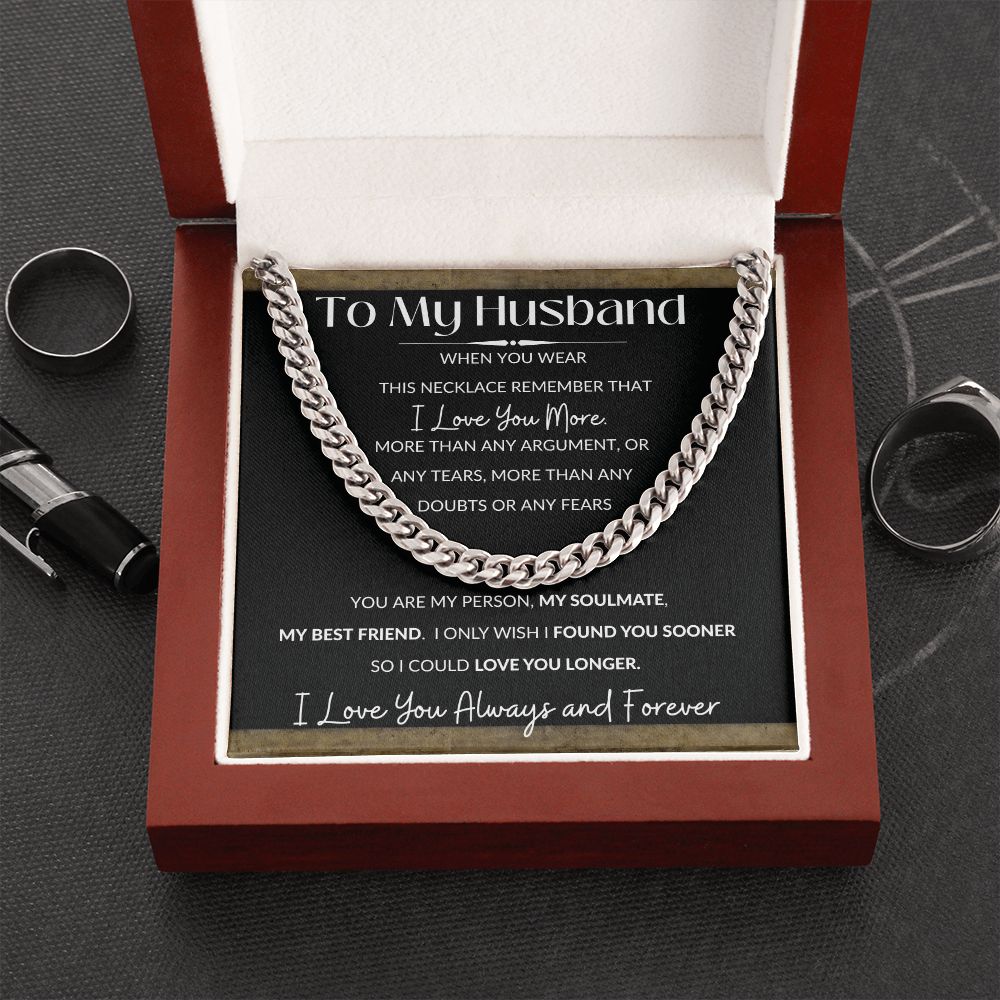 Cuban Link Necklace, GIFT TO HUSBAND - I Love You More