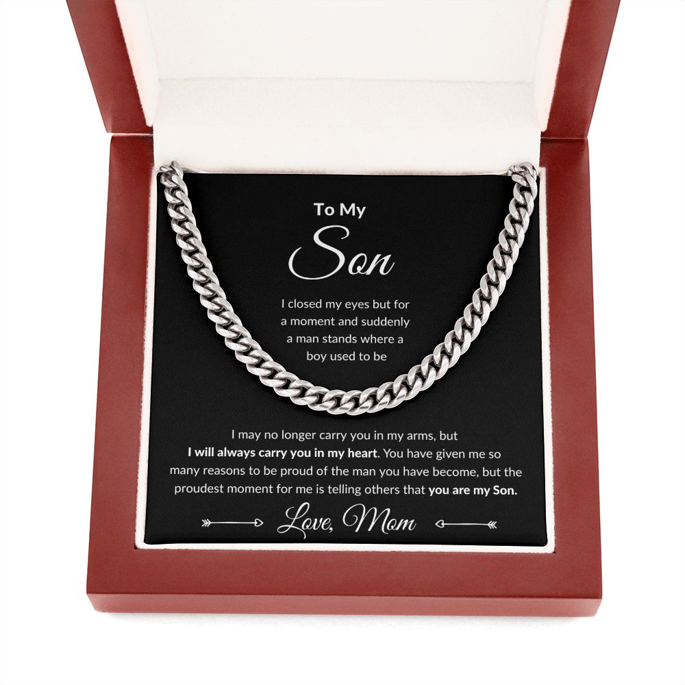 Cuban Link Chain, Gift to Son from Mom - I Closed My Eyes
