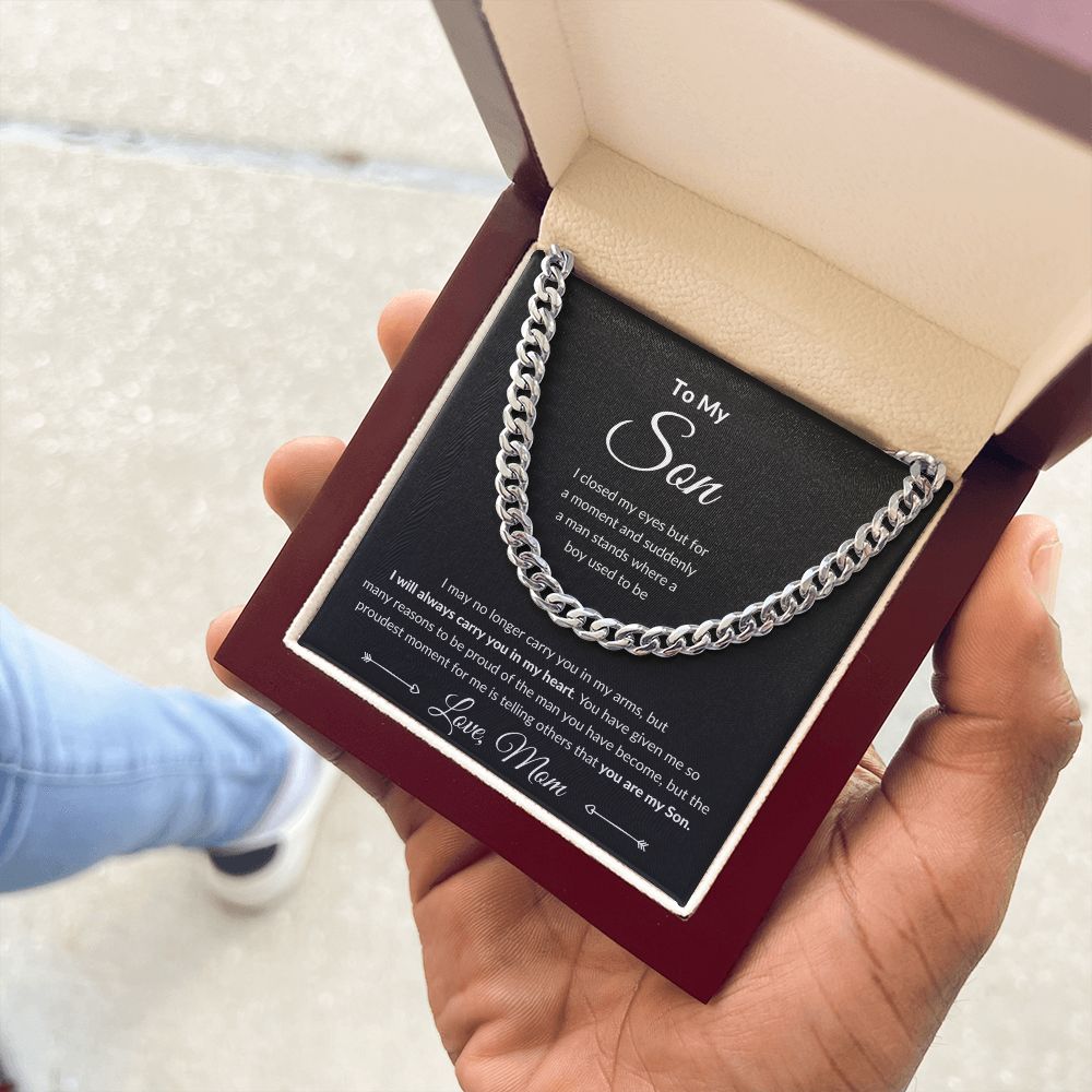 Cuban Link Chain, Gift to Son from Mom - I Closed My Eyes