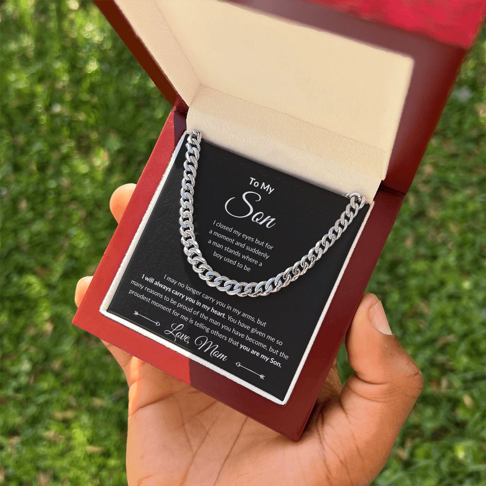 Cuban Link Chain, Gift to Son from Mom - I Closed My Eyes
