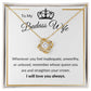 Love Knot Necklace, Gift to Badass Wife - white/gold