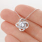 Love Knot Necklace, Gift to Badass Wife - white/gold