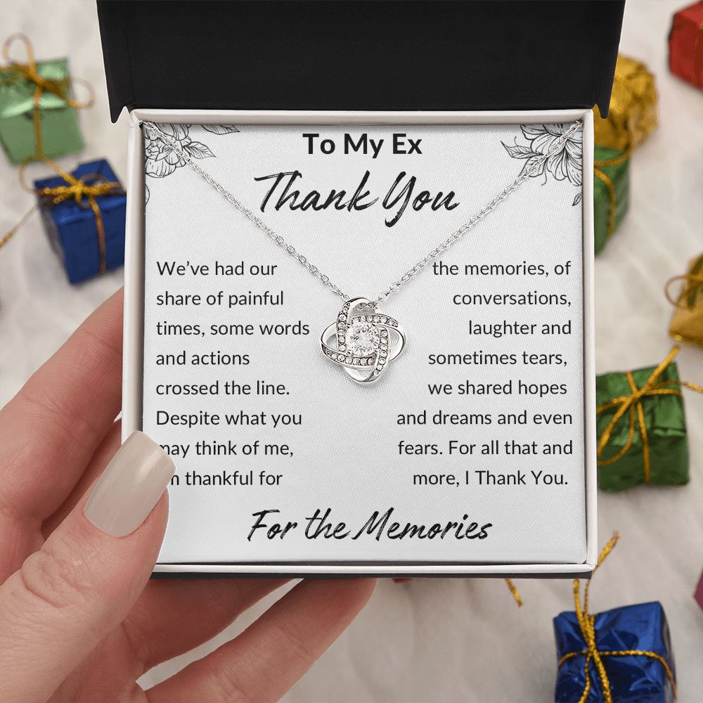 Thank You for The Memories, Divorce Separation Break Up Gift for Ex Wife, Ex Girlfriend, Ex - Love Knot Necklace