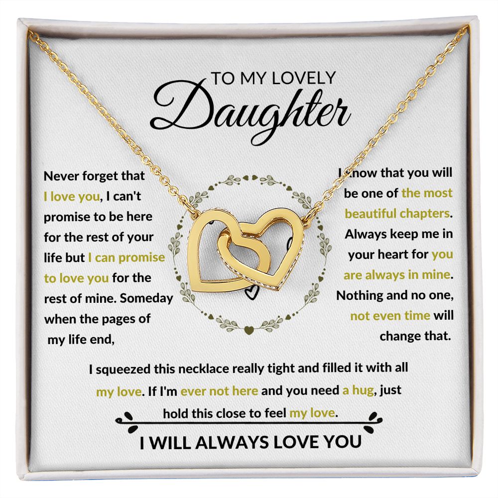 Interlocking Hearts Necklace, Gift to Daughter from Mom or Dad -