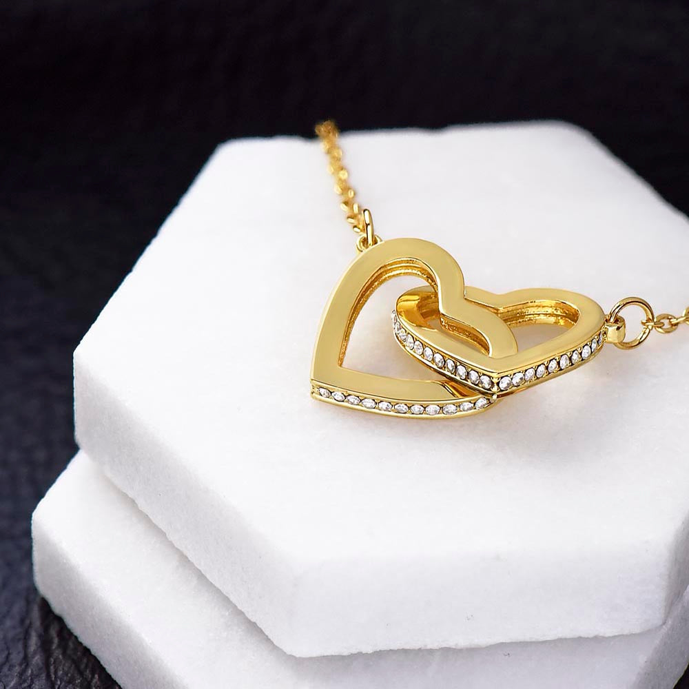 Interlocking Hearts Necklace, Gift to Granddaughter - Connection of Hearts - Birthday, Gradua
