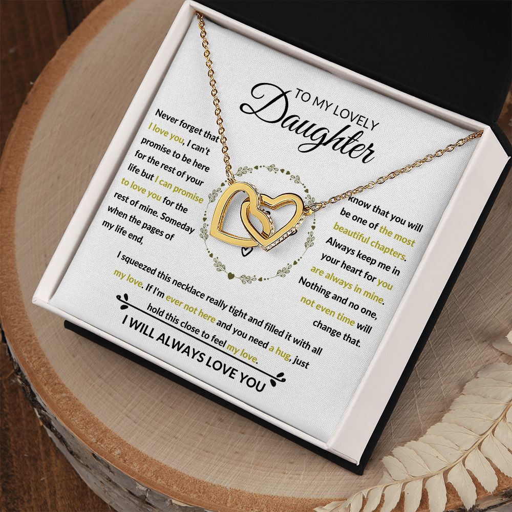 Interlocking Hearts Necklace, Gift to Daughter from Mom or Dad -