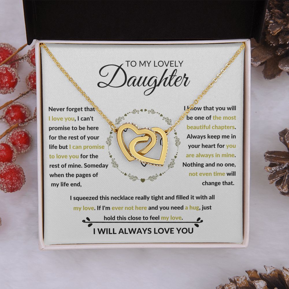 Interlocking Hearts Necklace, Gift to Daughter from Mom or Dad -