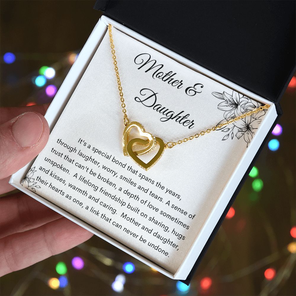 Gifts For Daughter From Mom - Interlocking Hearts Necklace – Gifts For  Family Online