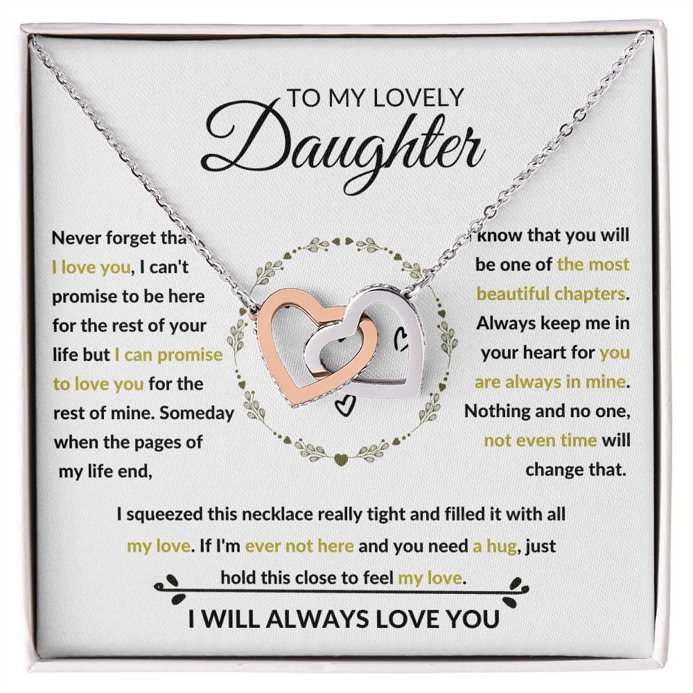 Interlocking Hearts Necklace, Gift to Daughter from Mom or Dad -